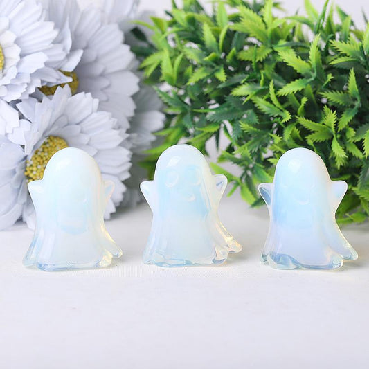 1.8" Opalite Ghost Crystal Carvings for Halloween Wholesale Crystals