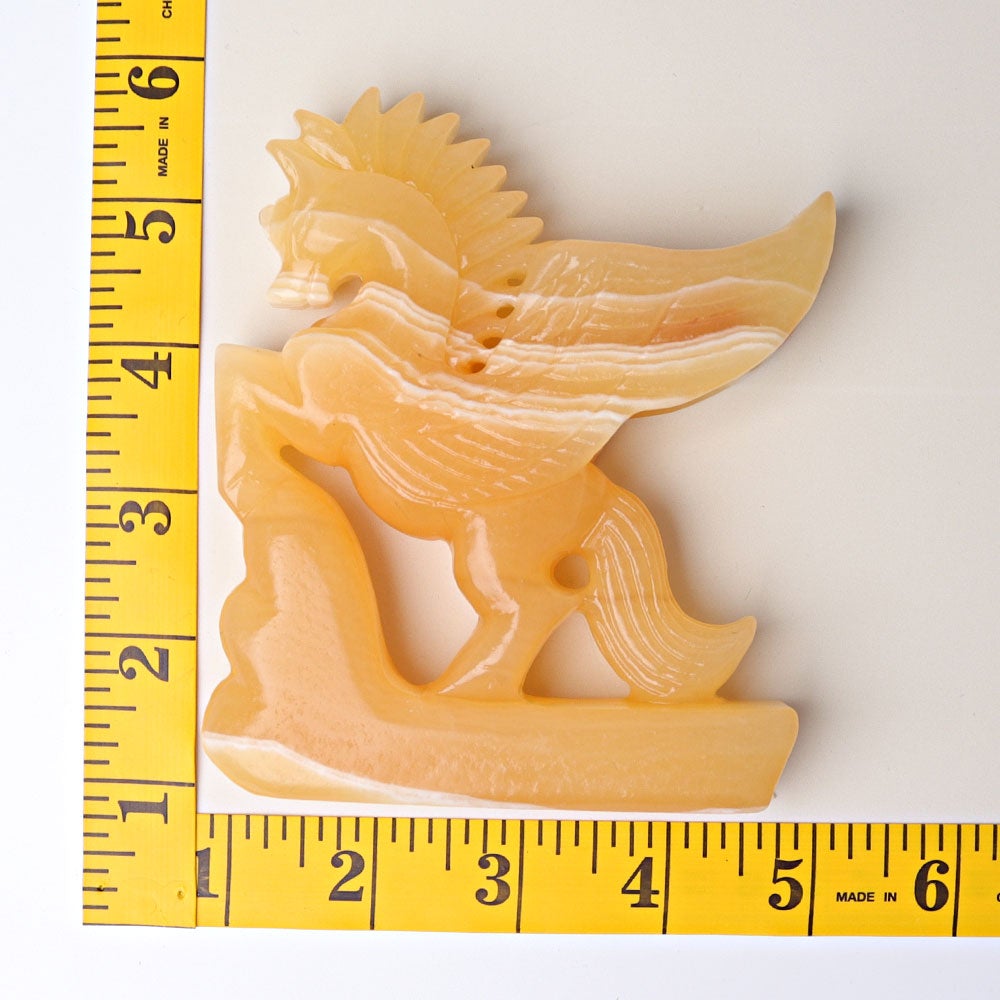 4.8" Yellow Calcite Unicorn Crystal Carvings Free Form Wholesale Crystals