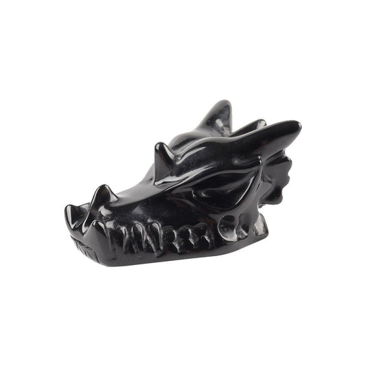 Black Obsidian Dragon Head Carvings Wholesale Crystals