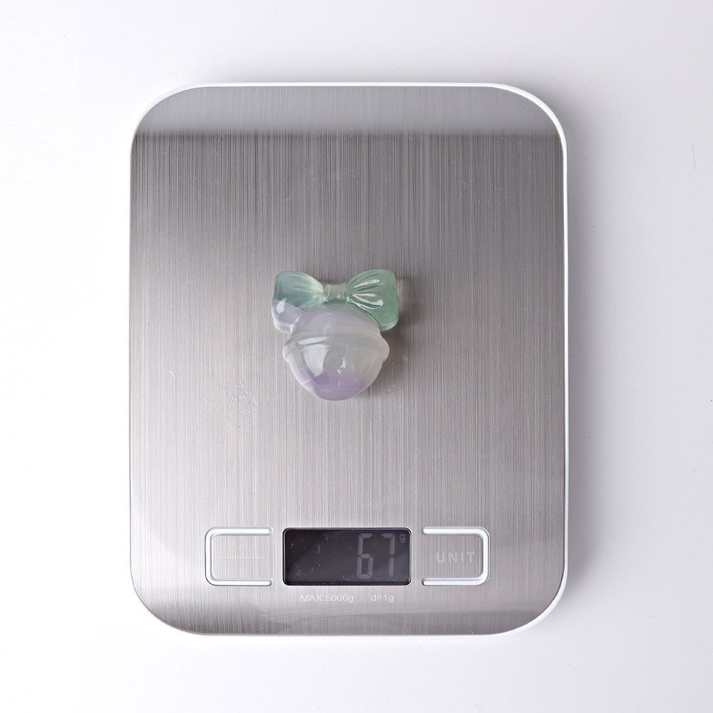 1.6" Fluorite Ring Bell Crystal Carvings for Christmas Wholesale Crystals