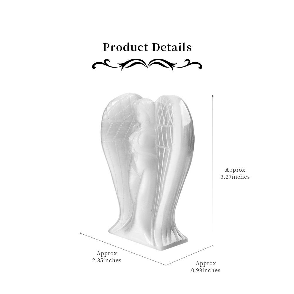 Hand Carved Cat Eye Crystal Angel Figurine Statue Wholesale Crystals