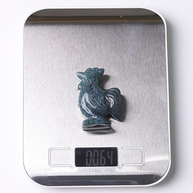 2" Moss Agate Rooster Crystal Carvings Wholesale Crystals