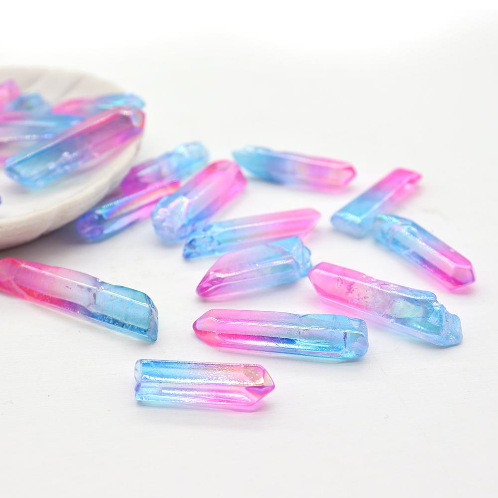 0.5kg Pink and Blue Aura Quartz Points Wholesale Crystals