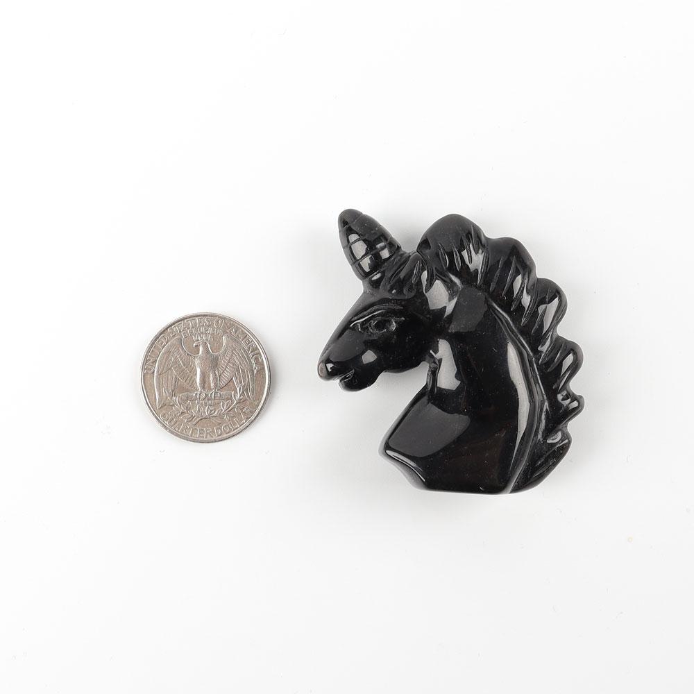 2" Black Obsidian Crystal Carving Unicorn Wholesale Crystals