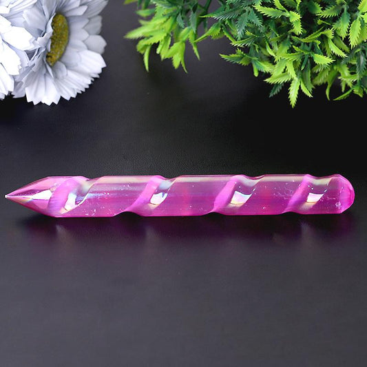 6" Aura Spiral Selenite Wand Wholesale Crystals