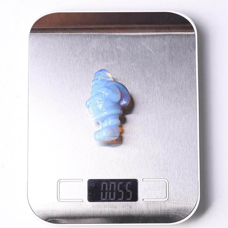 2" Blue Opalite Santa Claus Crystal Carvings for Christmas Wholesale Crystals