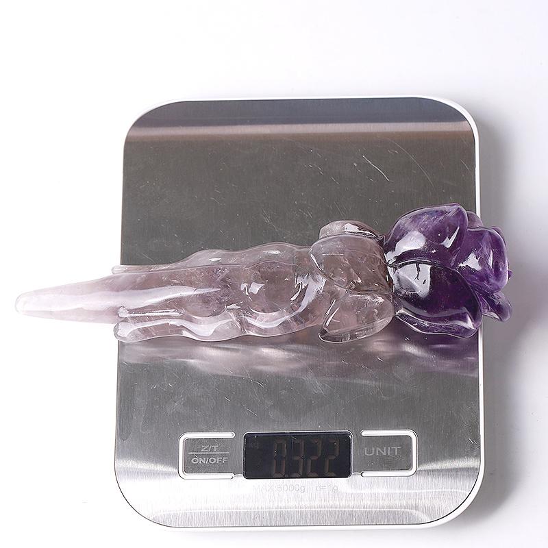 7.5" Amethyst Rose Crystal Carvings Wholesale Crystals