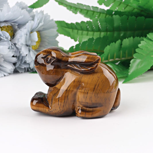 2.4" Tiger's Eye Rabbit Crystal Carving Wholesale Crystals