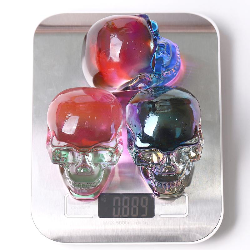 3" Aura Glass Skull Crystal Carvings Wholesale Crystals
