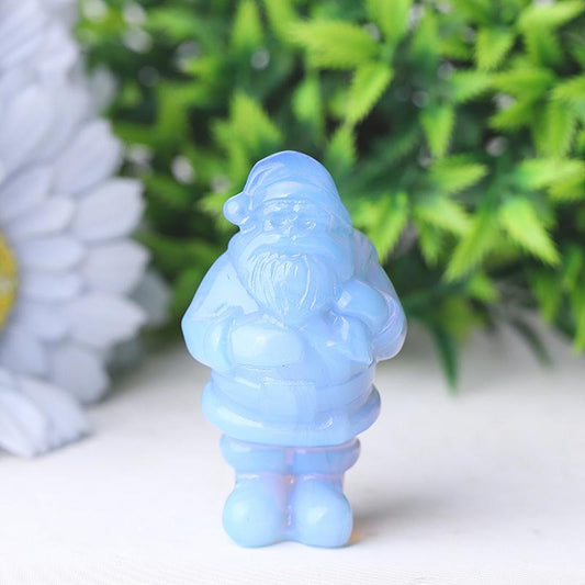 2" Blue Opalite Santa Claus Crystal Carvings for Christmas Wholesale Crystals