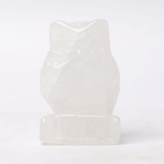 2.0" Clear Quartz Owl Figurine Crystal Carvings Wholesale Crystals
