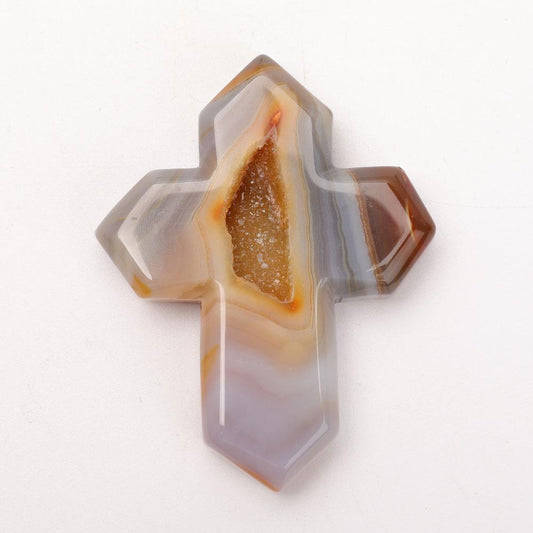 Hand Carved Druzy Agate Cross Wholesale Crystals