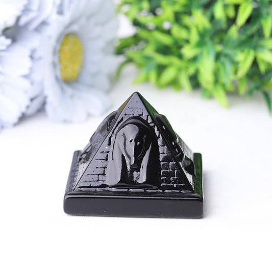 2.2" Pyramid with Pharaoh Crystal Carvings Wholesale Crystals