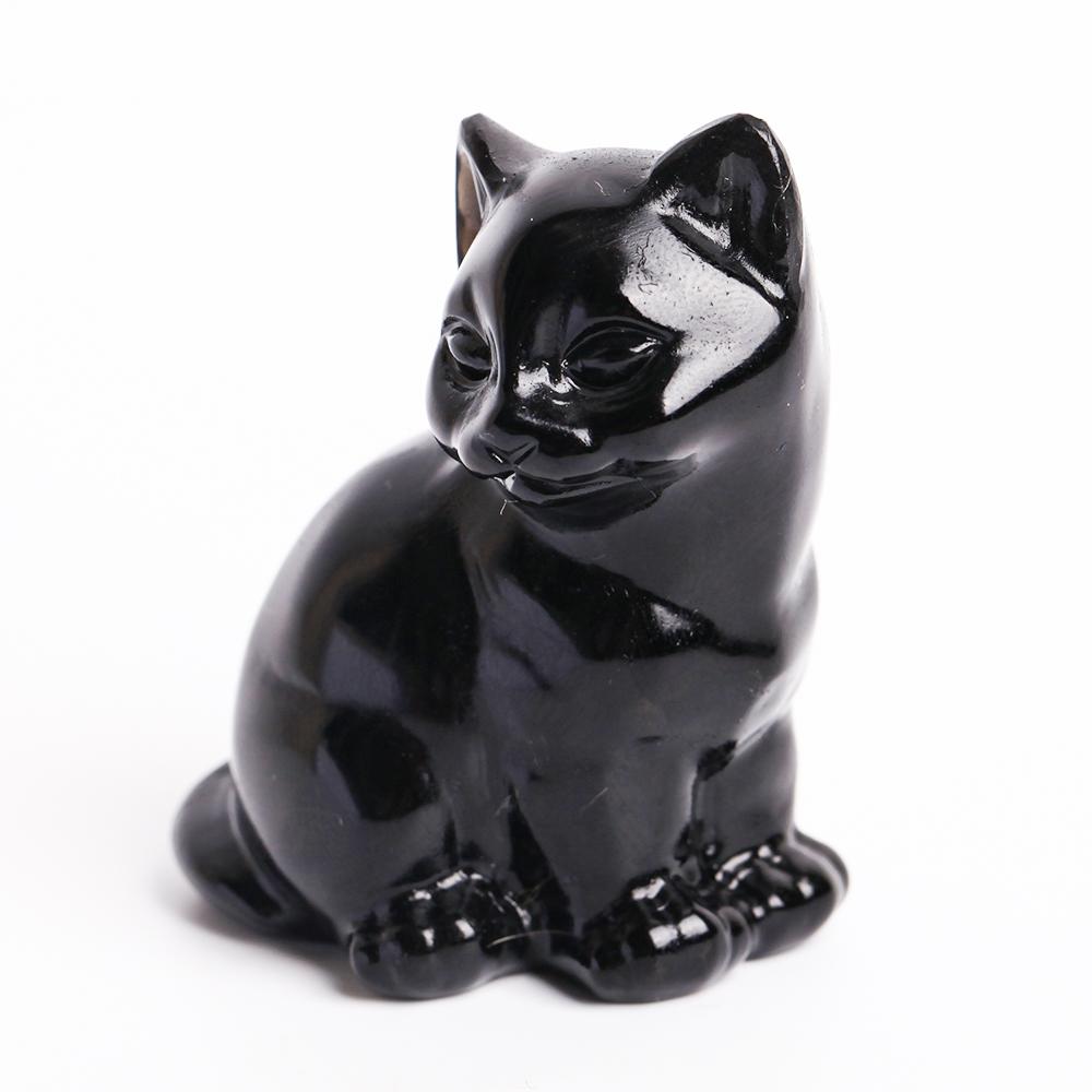 Black Obsidian Crystal Carving Cat Wholesale Crystals