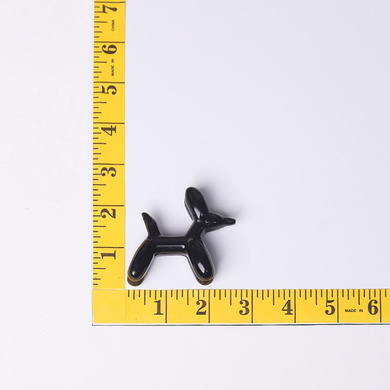 2.5" Black Obsidian Balloon Dog Crystal Carvings Wholesale Crystals