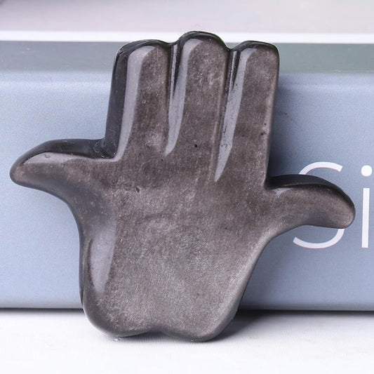 2" Hand with Evil's Eye Crystal Carvings Wholesale Crystals