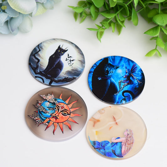 2.1" Agate Slice with Printing Wholesale Crystals