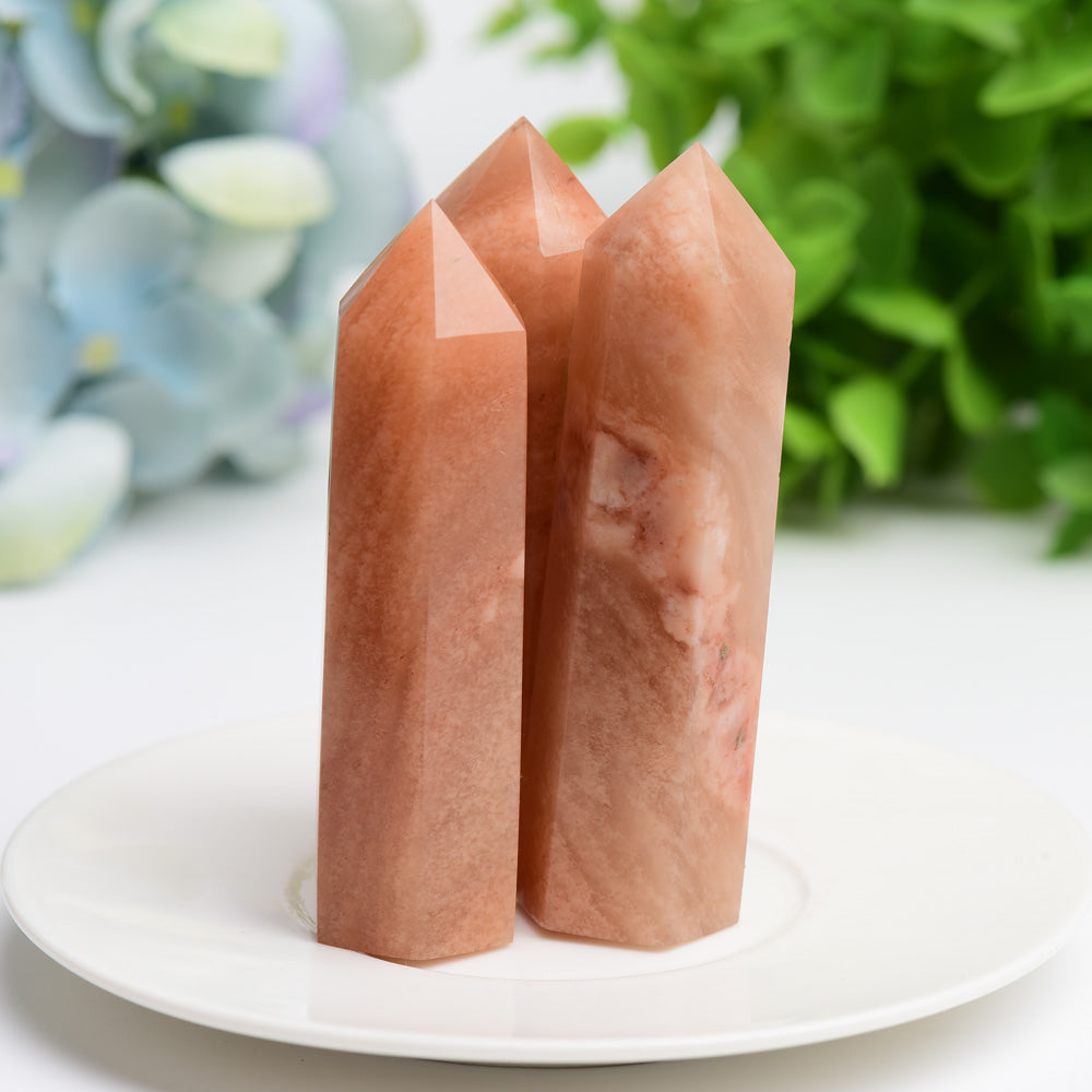 2.5"-4.0" Red Flower Agate Crystal Point Bulk Wholesale Wholesale Crystals