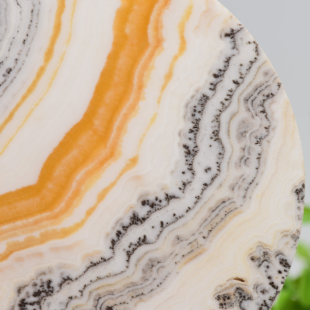 5.5" Orange Calcite Plate Free Form with Stand Bulk Wholesale Wholesale Crystals