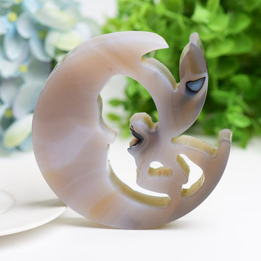 4.2" Agate Moon Fairy Crystal Carving Bulk Wholesale Wholesale Crystals