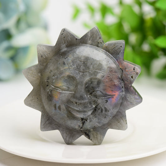 2.4" Mixed Crystal Sunflower Carving Bulk Wholesale Wholesale Crystals