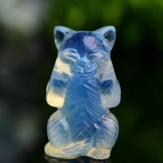1.9" Opalite Cat 'Hear No Evil, Speak No Evil, See No Evil' Crystal Carving Wholesale Crystals
