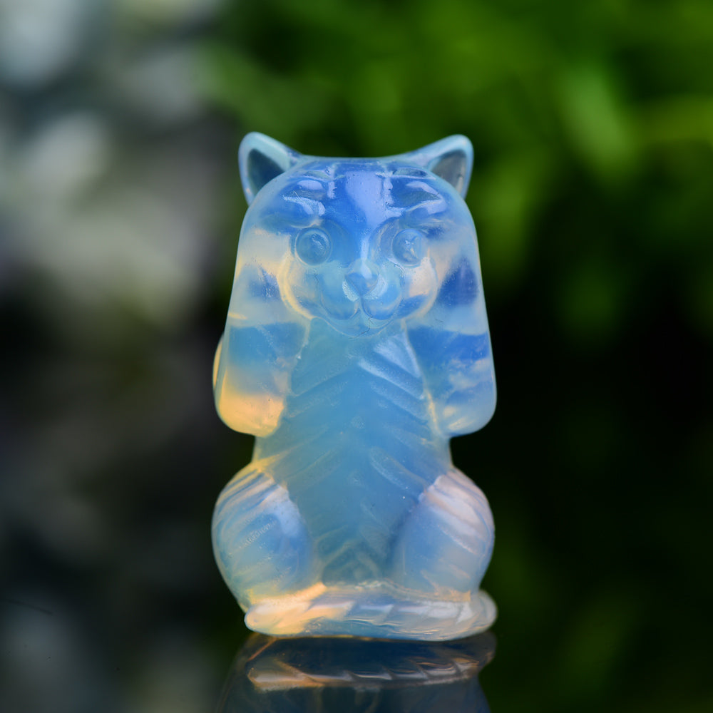 1.9" Opalite Cat 'Hear No Evil, Speak No Evil, See No Evil' Crystal Carving Wholesale Crystals