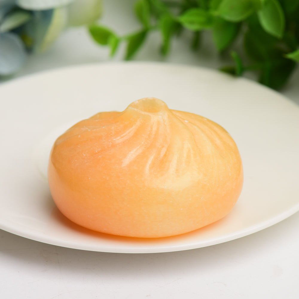 2.3" Rose Quartz Calcite Baozi Dumplin Carving Bulk Wolesale Wholesale Crystals
