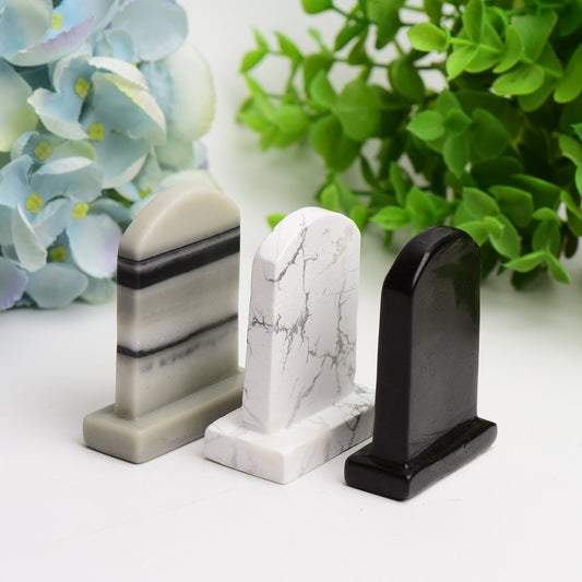 2.6" Mixed Crystal Tombstone Carving Bulk Wholesale Wholesale Crystals