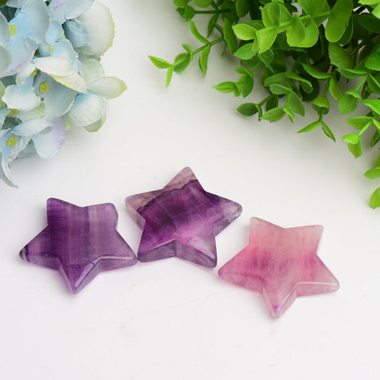 2.0" Purple Fluorite Star Crystal Carving Bulk Wholesale Wholesale Crystals