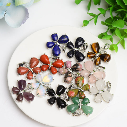 Mixed Crystal New Design Butterfly Shape Pendant Bulk Wholesale Wholesale Crystals