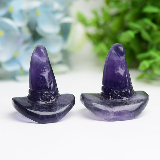 2.0" Fluorite Witch's Hat for Halloween Wholesale Crystals