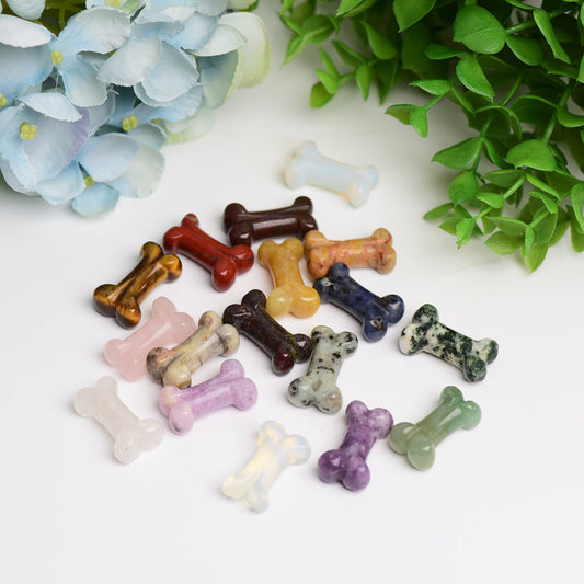 1.0" Mixed Crystal Mini Bones Crystal Carving for Jewelry DIY Wholesale Crystals