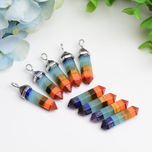 1.2" Mini Chakra DT Point Crystal Pendant Wholesale Crystals