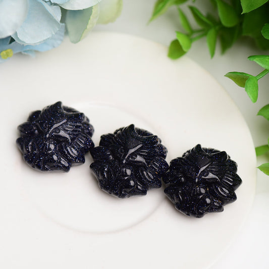 1.2" Blue Sandstone Nine-tail Fox Animal Crystal Carving Wholesale Crystals