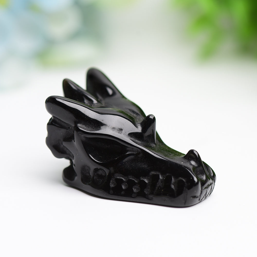 1.8" Mixed Crystal Dragon Head Animal Crystal Carving Wholesale Crystals