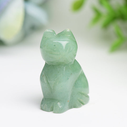 1.5" Mixed Crystal Cat Animal Crystal Carving Wholesale Crystals