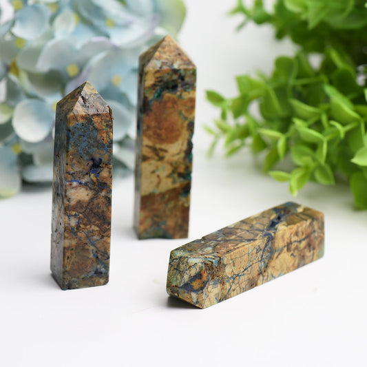 3.0"-4.0" Azurite Grow with Malachite Stone Crystal Point Bulk Wholesale Wholesale Crystals