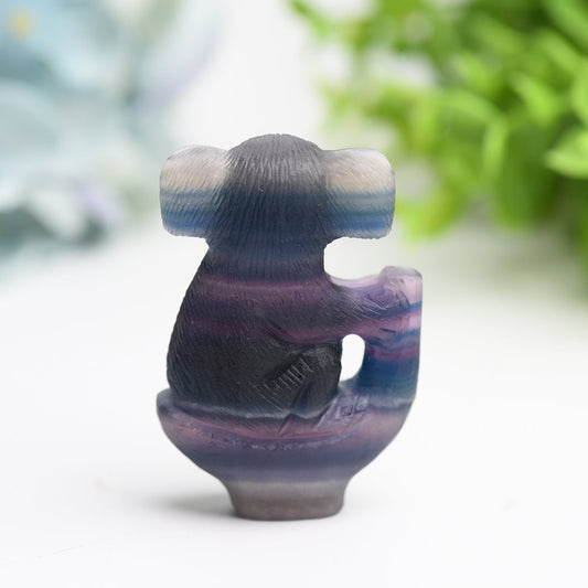 2.4" Rainbow Fluorite Koala Crystal Carving Bulk Wholesale Wholesale Crystals