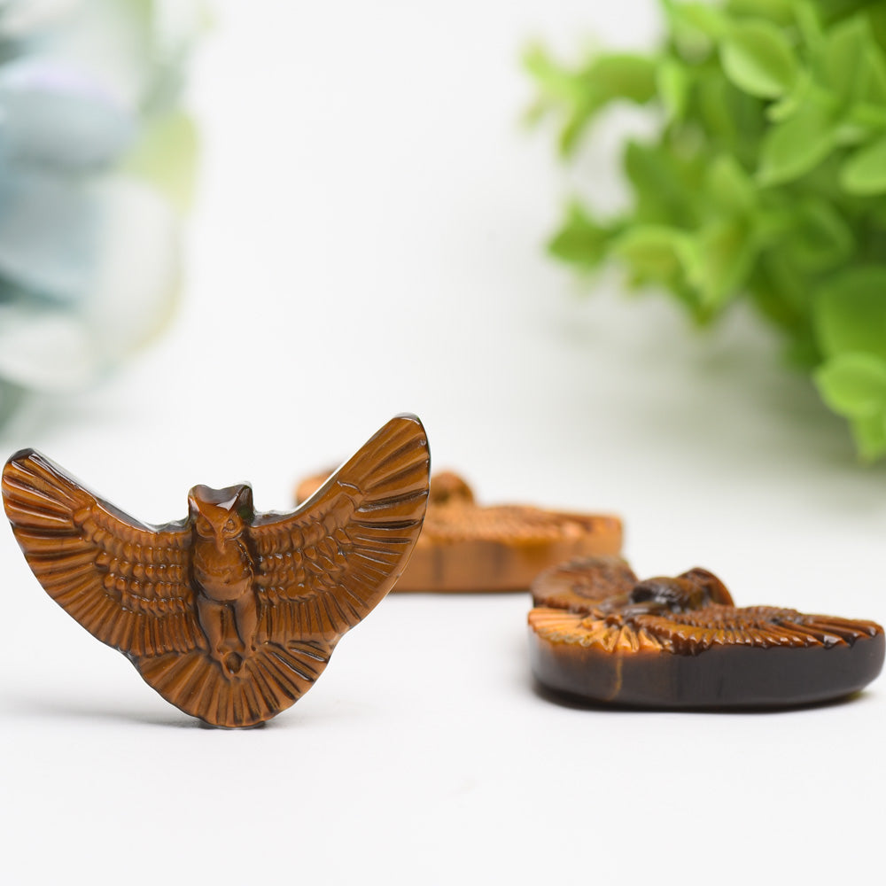 1.8" Yellow Tiger's Eye Flying Owl Bulk Wholesale Wholesale Crystals