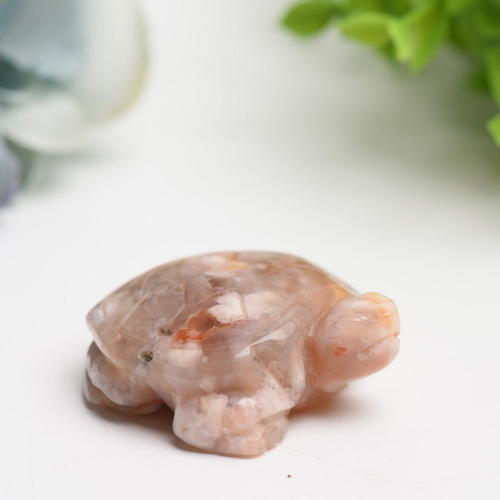 2.0" Flower Agate Turtle Crystal Carving Bulk Wholesale Wholesale Crystals