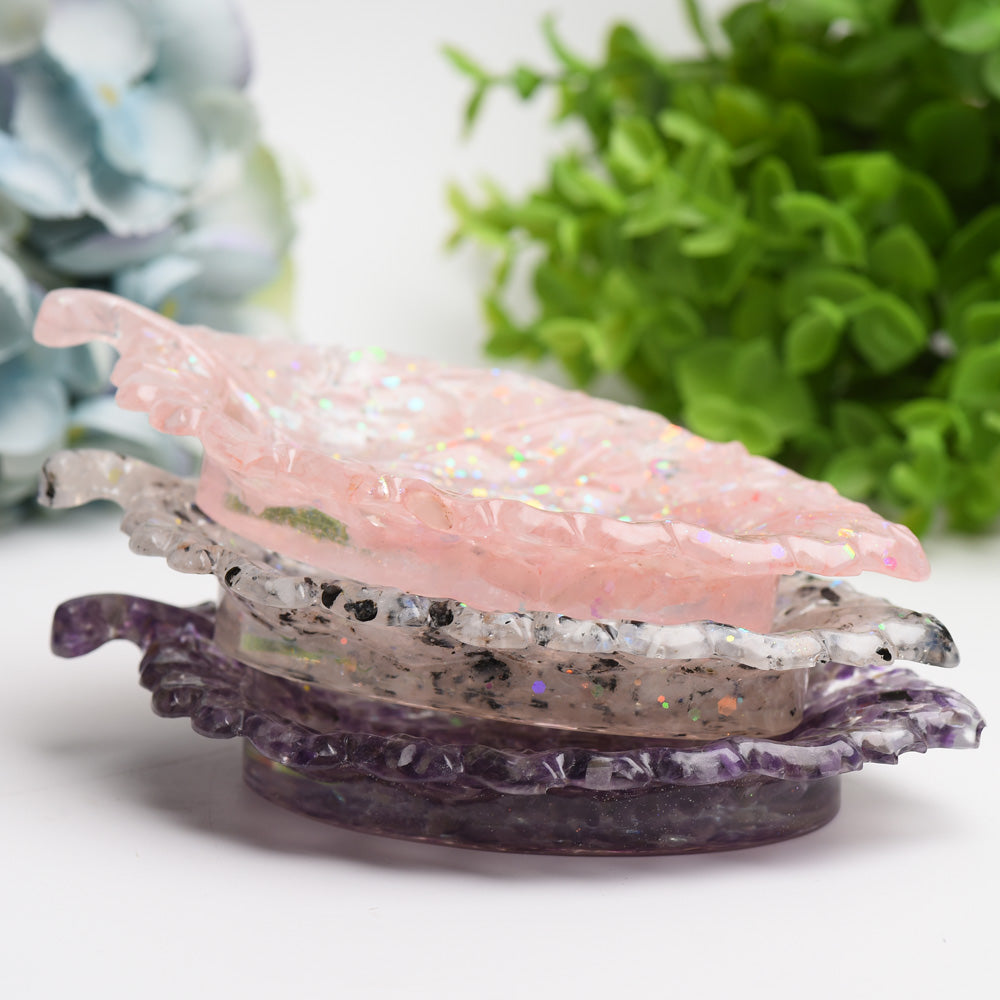 6.0" Resin Leaf Shape Plate Bulk Wholesale Wholesale Crystals