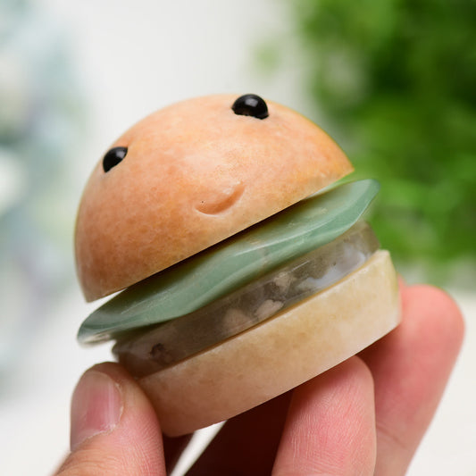 2.0" Clacite Green Aventurine Hamburger Carving Bulk Wholesale Wholesale Crystals
