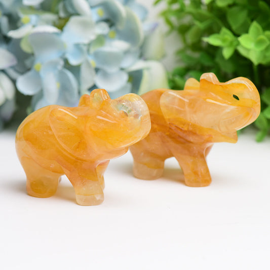 3.5" Golden Healer Elephant Animal Crystal Carving Wholesale Crystals