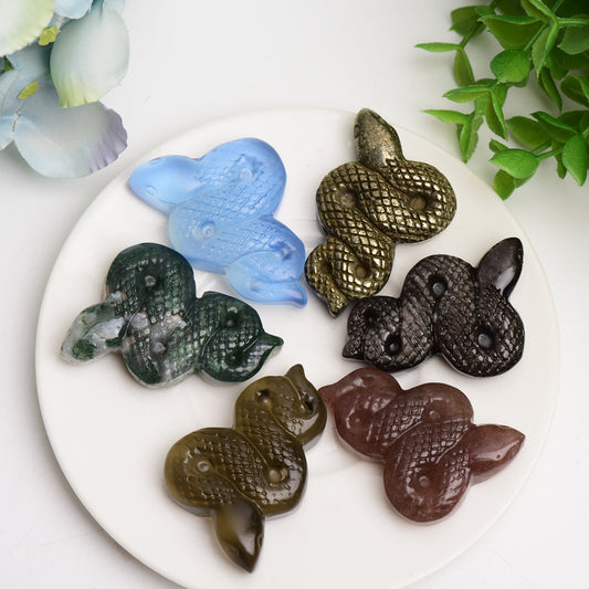 2.0" Mixed Crystal Sanke Carving Bulk Wholesale Wholesale Crystals