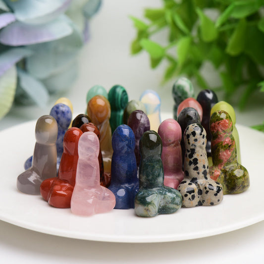 1.1" Mixed Crystal Mini Penis Crystal Carving Bulk Wholesale Wholesale Crystals