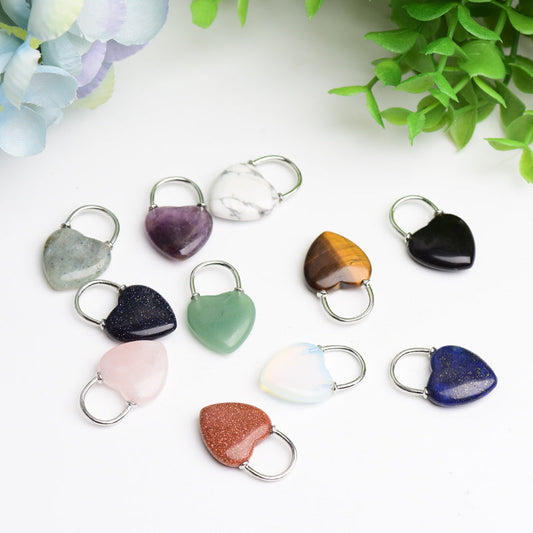 1.2" Mixed Crystal Heart Shape Crystal Pendant Bulk Wholesale Wholesale Crystals