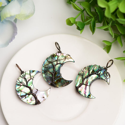 Aura Shell Moon Shape Pendant Bulk Wholesale Wholesale Crystals