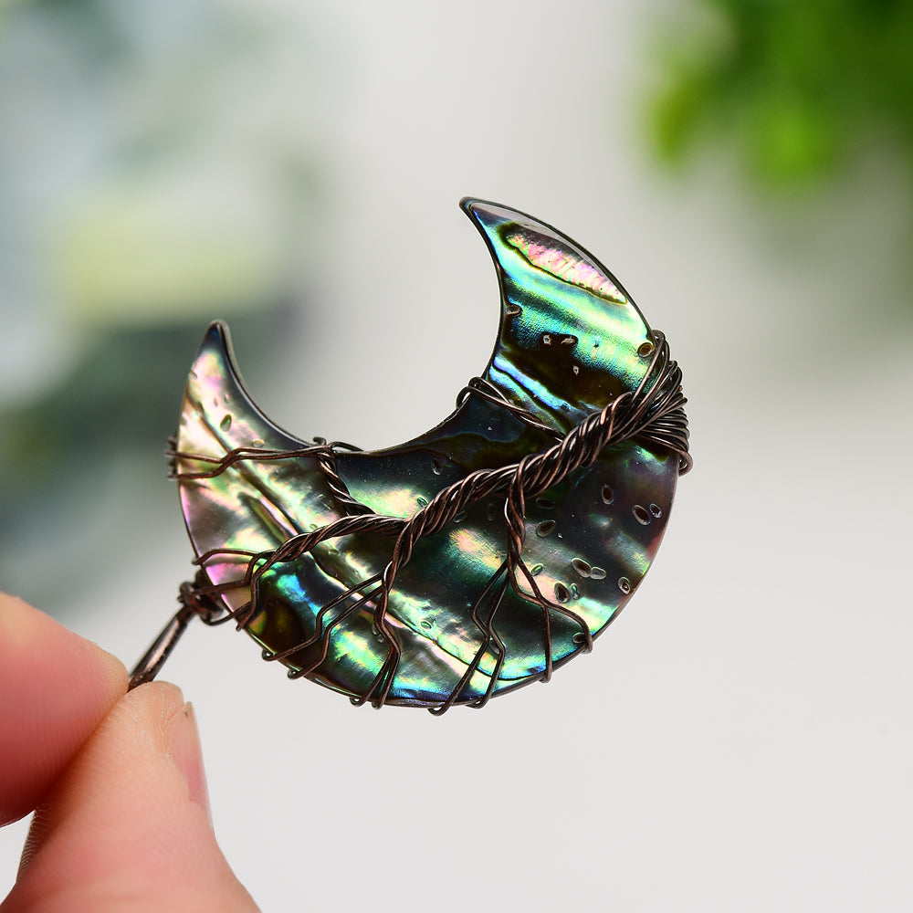 Aura Shell Moon Shape Pendant Bulk Wholesale Wholesale Crystals