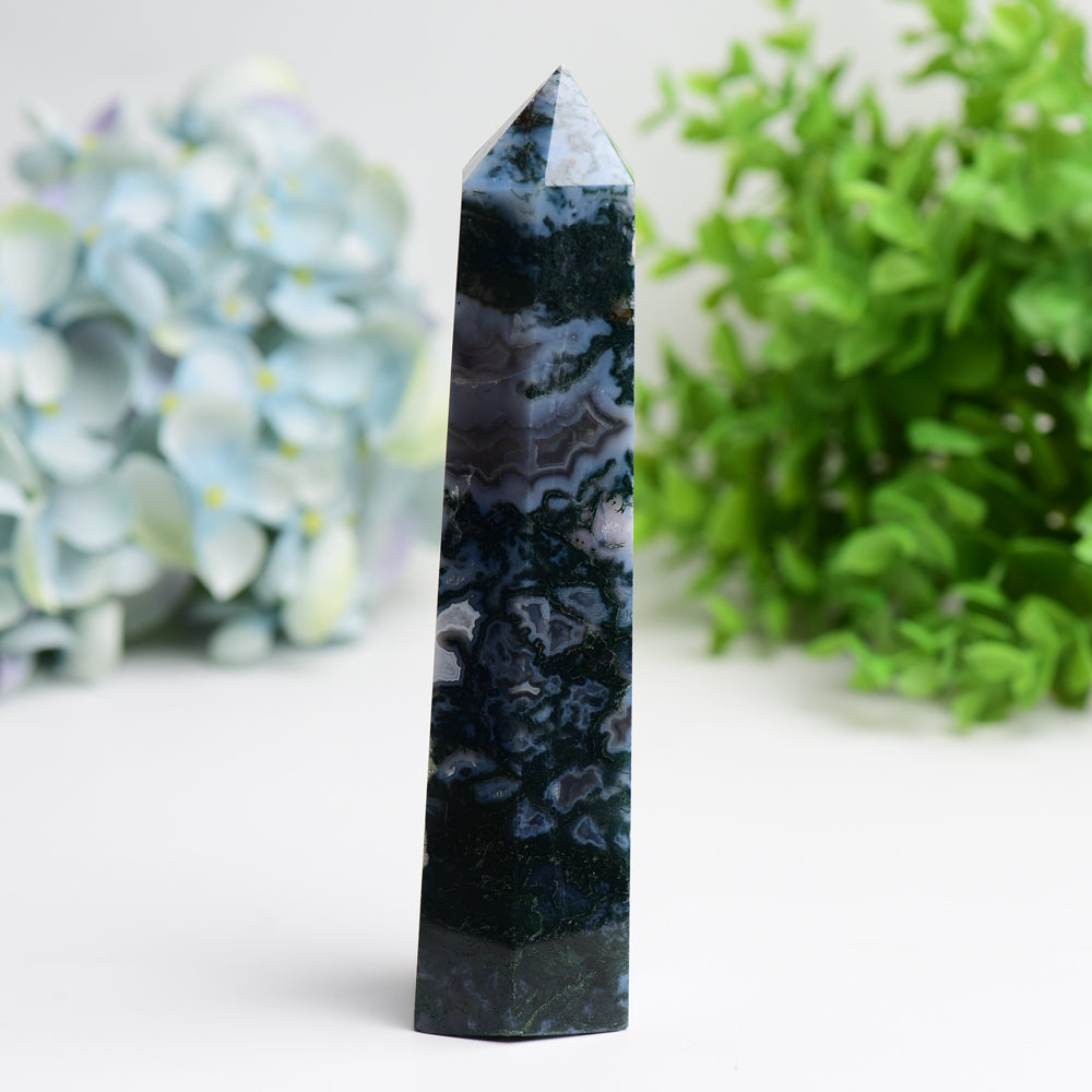 6.0" Moss Agate Crystal Tower Bulk Wholesale Wholesale Crystals